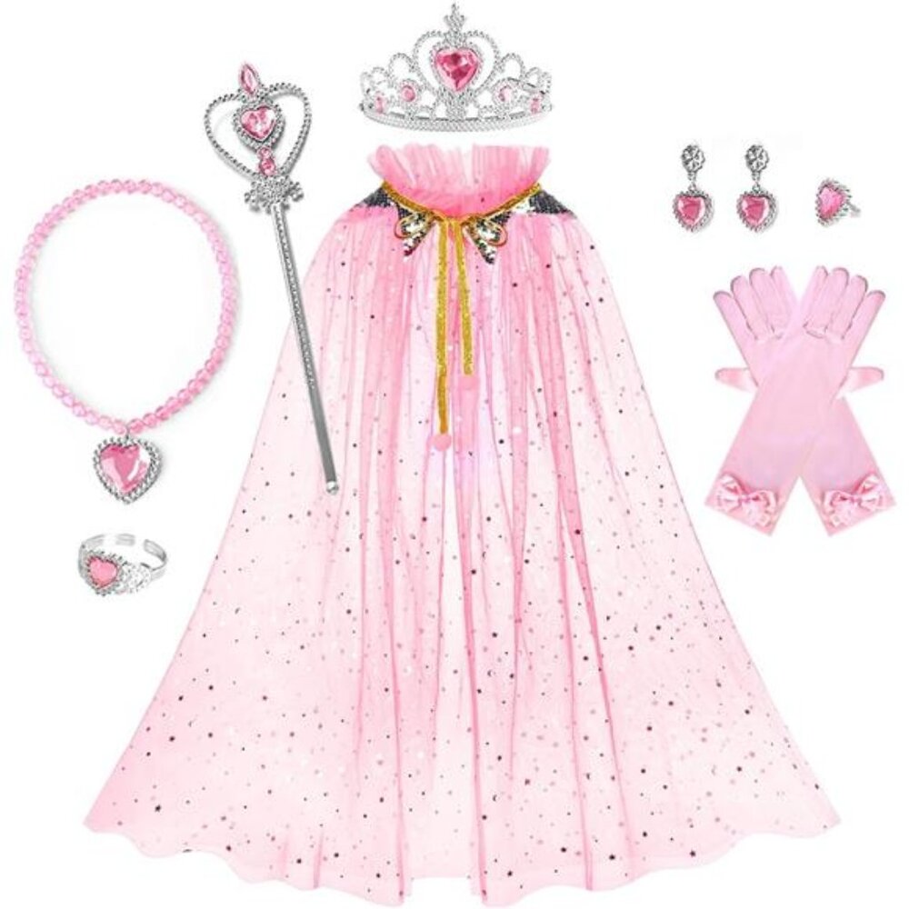 Princess Dress up Clothes for Girls, Mermaid Sequin Costumes Cape